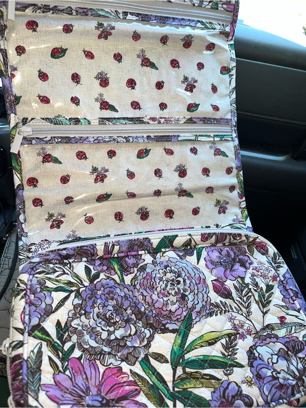 Vera Bradley Floral Quilted Travel Bag - Lavender Meadows - Picture 6 of 7